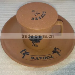 Degradable Disposable Conventional Bamboo Fiber Tea Cup With Lid thumbnail-1