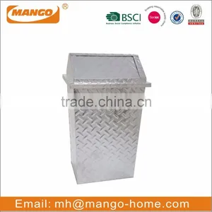 Unique Garage Diamond Plate Galvanized Steel Dustbin thumbnail-2