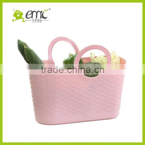 Emc 2017new PE Large Weave Basket for Clothes Plastic Luandry Basket Storage Basket 38L thumbnail-4