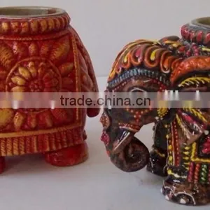 Hand Painted Elephant Candle Holder for Home Decoration thumbnail-1