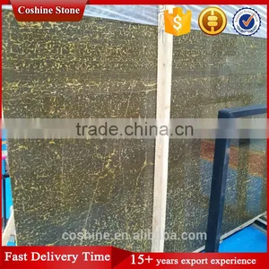 China Popular Polished Gold Veins Black Marble Slab thumbnail-5
