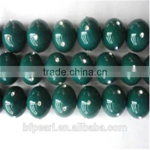 12mm River Pearl Jewelry Shell Pearls Beads With 4 Crystal Beads thumbnail-1