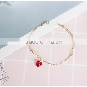 Cupid Arrow Bracelet Gold Arrow Crystal Heart Charms Gold Chain Bracelet for Lovers Valentine's Day Jewelry Gifts thumbnail-2