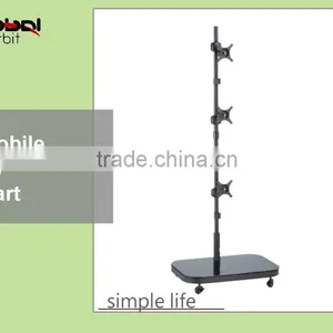 Living Room Furniture Design Monitor Bracket Swivel TV Cart With Wheels thumbnail-1