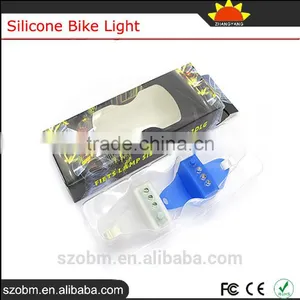 Super Bright 3 Led White Blue Lights Front Rear Silicone Bike Light Bicycle Tail Light thumbnail-6