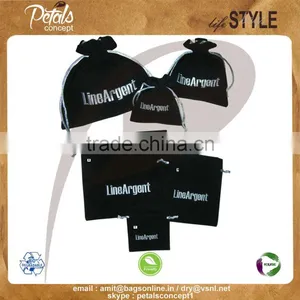 Velvet Drawstring Gift Pouch With Satin Lining & Polysilk Drawstring thumbnail-1