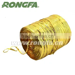 500m per Roll Golden PET Plastic Twist Tie for Food Bag Packaging thumbnail-1
