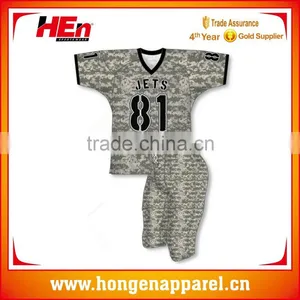 Hongen Apparel Wholesale Custom Designed American Football Jersey in Sublimation Print Factory Direct Sale Rugby Jersey thumbnail-1