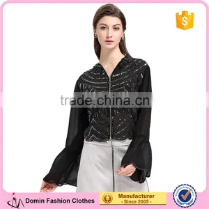 Domin Fashion Beading and Sequin Womens Crop Tops thumbnail-1