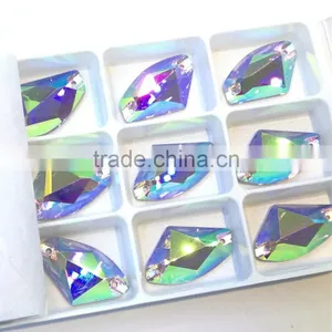 Good Selling Special Shape AB Flat Back Crystal Sew on Stone Glass Loose Pendant for Jewelry Decoration thumbnail-3