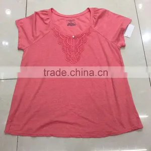 Women Fashion Design Fancy Lace Loose Fit T-shirt thumbnail-1
