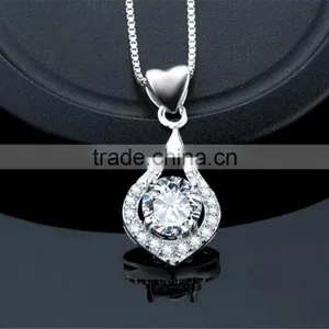 925 Sterling Silver Fashion Peach Heart Shape Pendant Necklace thumbnail-2