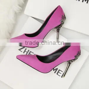 HFR-JS14034 Spanish Leather Women Stylish High Heel Shoes thumbnail-4