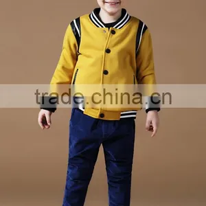 Children Boys Striped Sleeve and Hem Fleece Jacket thumbnail-1