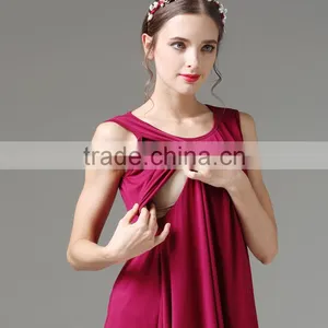 Mamalove Sleeveless Nursing Clothes Loose and Comfortable Pregnant Women T-shirts Breastfeed Top thumbnail-3