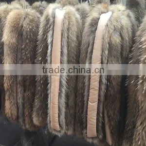 BBG-H-2 Natural Raccoon Fur Trimming / Real Fur Hood Trim / Trim For Collar thumbnail-4