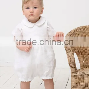 Newborn Baby Boy Orangic Cotton Shortall Cute Fashion Plain Jon Jon Romper thumbnail-5