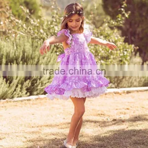 Little Girls Easter Bunny Purple Vintage Style Pinafore Lace Twril Holiday Dress thumbnail-3