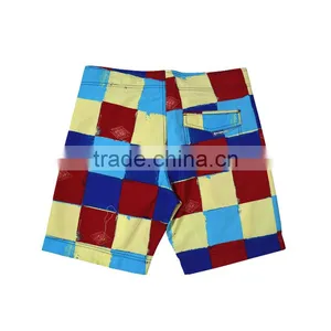 Men's Square Print 100% Polyester Microfibe Brushed Board Shorts Custom thumbnail-2