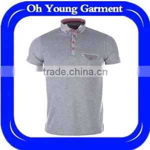High Quality Good Price Custom Blank Polo Shirt Men Casual 100%cotton Comfortable Gray Mens Polo Shirt With Pocket thumbnail-1