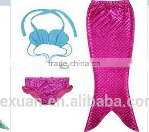 2017 Sexy Swimwear Custom Girl's 3pcs Mermaid Tail Rainbow Princess Bikini Children Bathing Suit Child Cute Swimsuit Kids thumbnail-4
