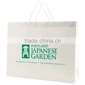 White Gloss Laminated Eurotote Shopping Bag - Features Cardboard Bottom, Dimensions Are 20" x 6" x 16" and Comes With Your Logo. thumbnail-1