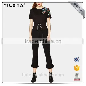 New Design Embroidered T-shirt For Female Popular Design Woman Shirt thumbnail-3