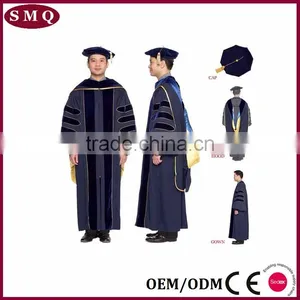 Wholesale Adult Size School Uniform Doctoral Graduation Gown thumbnail-1