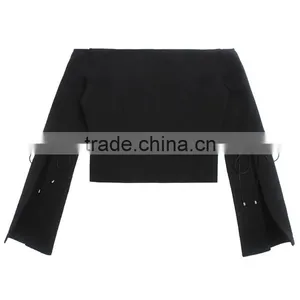Trumpet Sleeve Round Neck Casual Fashion Lady Blouse for Wholesale thumbnail-5