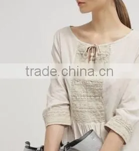 Basic Hand Lace Casual Cotton Dress Design for Pregnant Woman thumbnail-2