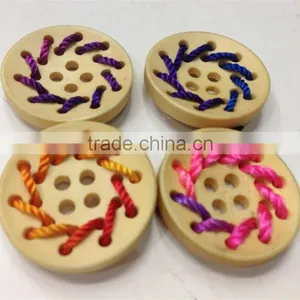 DIY 14 Hole the Original Wood Color Green Wood Buttons thumbnail-2