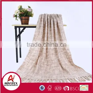 China Supplier Soft 100% Acrylic Throw Blankets With Tassels thumbnail-1