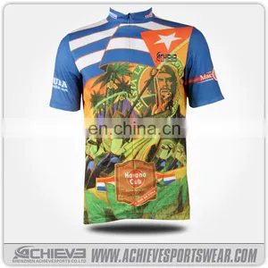 Wholesale Sublimated Dry Fit Custom Design Cycling Jersey Green thumbnail-3