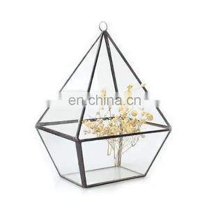 Terrarium Geometric Glass Terrarium Wholesale Rhombus With Ring thumbnail-1