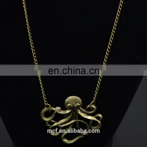Crystal Diamond Rhinestone Fashion Pendant Octopus Necklace MCB-0040 thumbnail-3