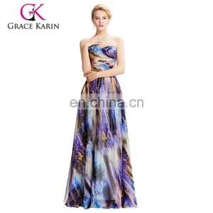 2016 Grace Karin Strapless Chiffon Ball Gown Multi Colors Prom Dress GK000036-1 thumbnail-1