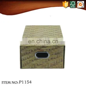 Multi-functional Storage Drawer Folding Weave Bamboo Decorative Pattern Gift Cardboard Box thumbnail-4