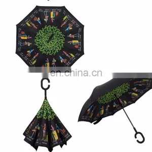 Top Quality Customized Rain Fashion C Handle Inverted Umbrella thumbnail-6