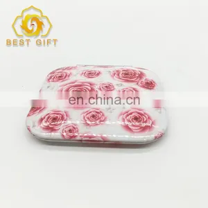 70mm Personalised Designer Red Flowers Printing Compact Mirror thumbnail-1