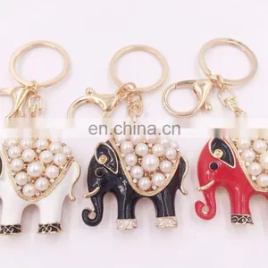 Popular Auspicious Color Elephant Charm Pendant Purse Bag Car Key Ring Chain thumbnail-5