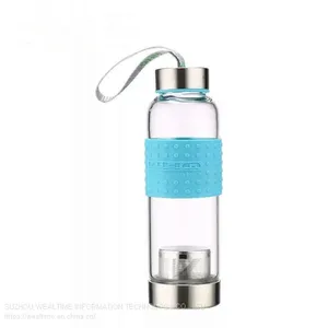 Unbreakable Safe Carrying Travel Glass Water Bottle With Tea Infuser thumbnail-2