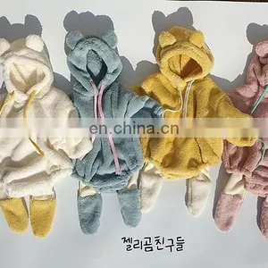 Ins Fashion Baby Kids Clothes Winter Soft Velvet Cute Pattern Long Sleeve Coat 2020 thumbnail-4