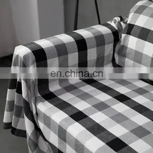 Custom Black and White Checker Sofa Protector Cover 100% Cotton Soft Plush Couch Cover thumbnail-7