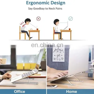 2020 Hot Portable Adjustable Aluminum Ergonomic Laptop Stand New Arrival Laptop Desk Holder Notebook Cooling Pad thumbnail-2