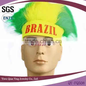 Factory Sale 2014 World Cup Brazil Fan Sports Promotion Hair Wig thumbnail-1