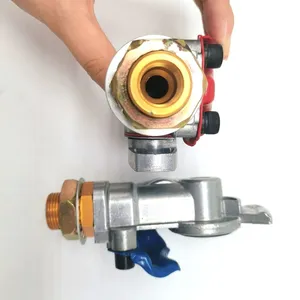 Gladhands With Valve Switch Die Cast Aluminum Valve Glad Hands Universal Air Hose Brake Coupling Connector Handshake Kit for Truck Semi Trailer Tractor RV thumbnail-2
