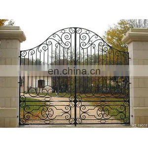 European Style Modern House Gate Designs Front Door Wrought Iron Main Gate for Garden thumbnail-1