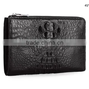 Vintage Style Crocodile and Soft Calf Leather Men Clutch Wristlet Wallet Handbag Wholesale thumbnail-5
