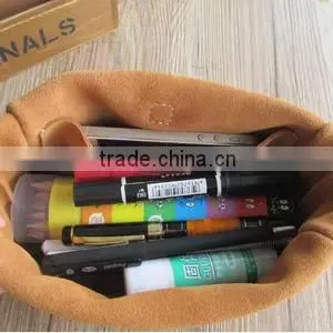 Handmade Cow Leather Cosmetic Organizer Bag Large Capacity Clutch Pen Bag for Travel thumbnail-5