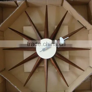 Popularoriginal Quality Walnut Sunshine Star Wall Clock thumbnail-3
